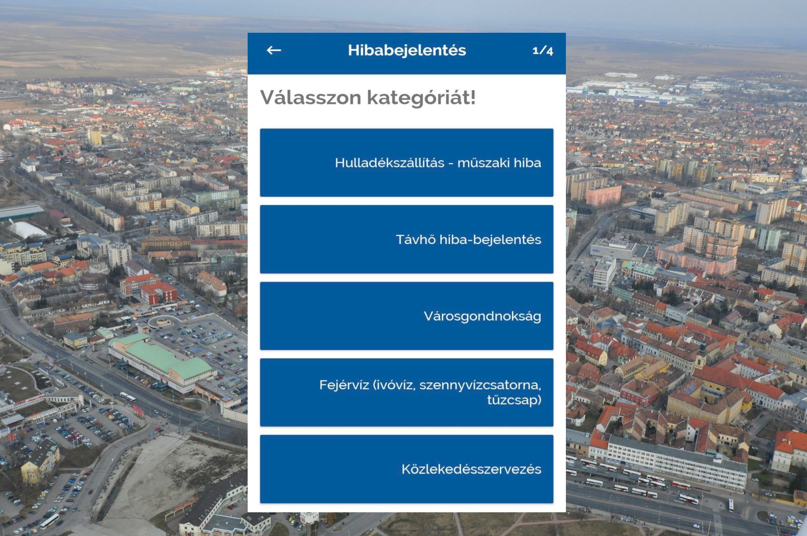 Közterületi hibabejelentés a Fehérvár appon keresztül